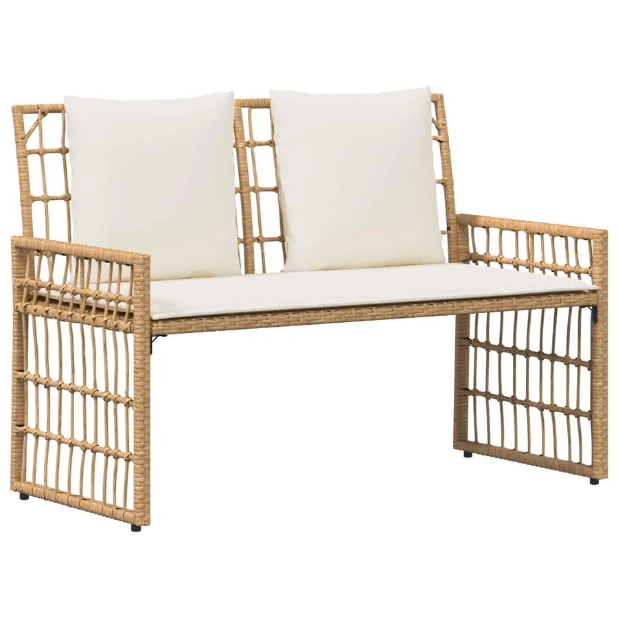 Ensemble de meubles d'extérieur 4 pcs Blanc Naturel et Crème - 6