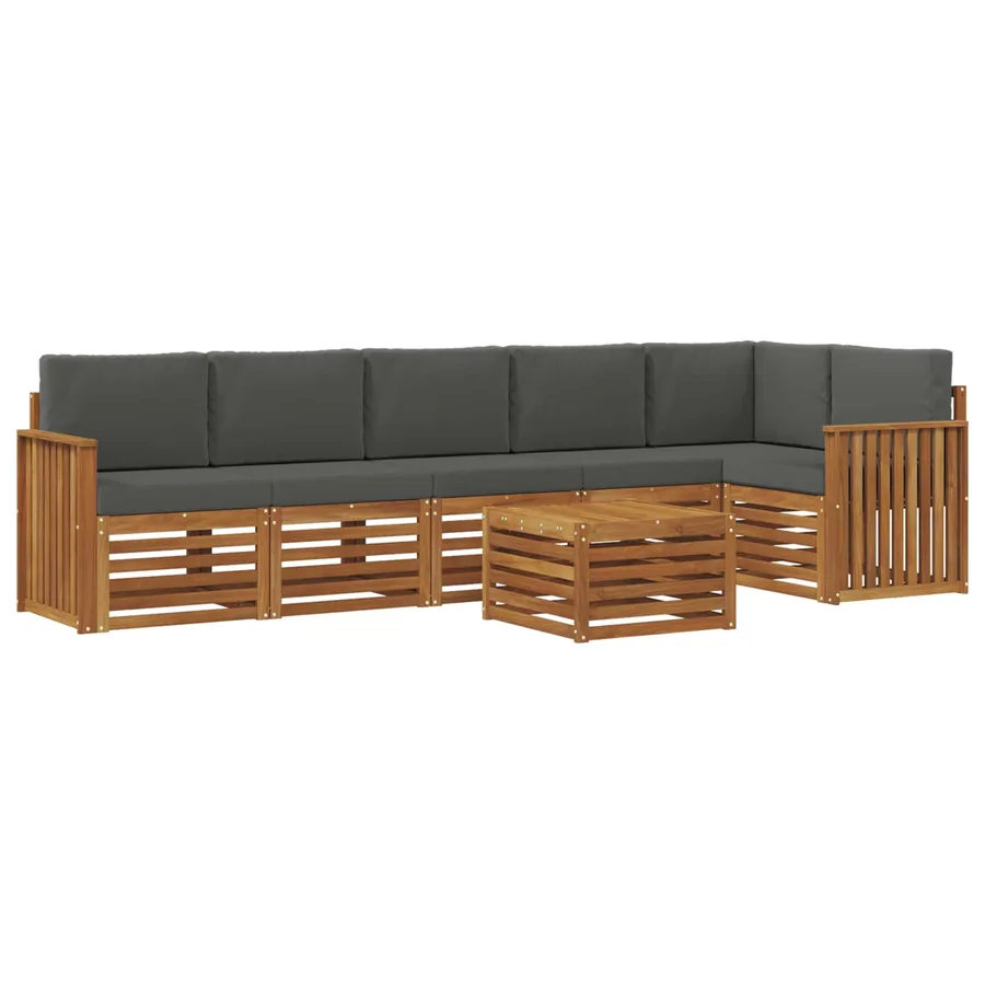 Ensemble de canapé d'angle 7 pcs Naturel et Anthracite - 2