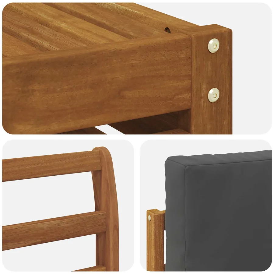 Ensembles de canapés avec coussin 6 pcs Naturel et Anthracite - 6