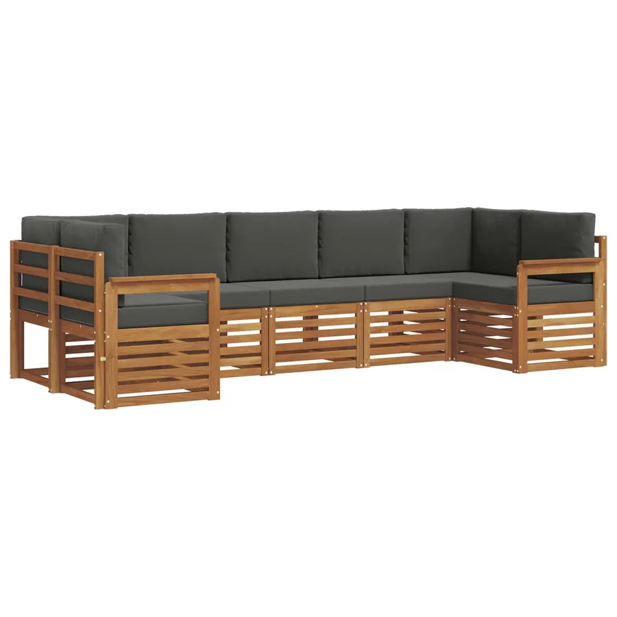 Ensemble de canapé d'angle 7 pcs Naturel et Anthracite - 2