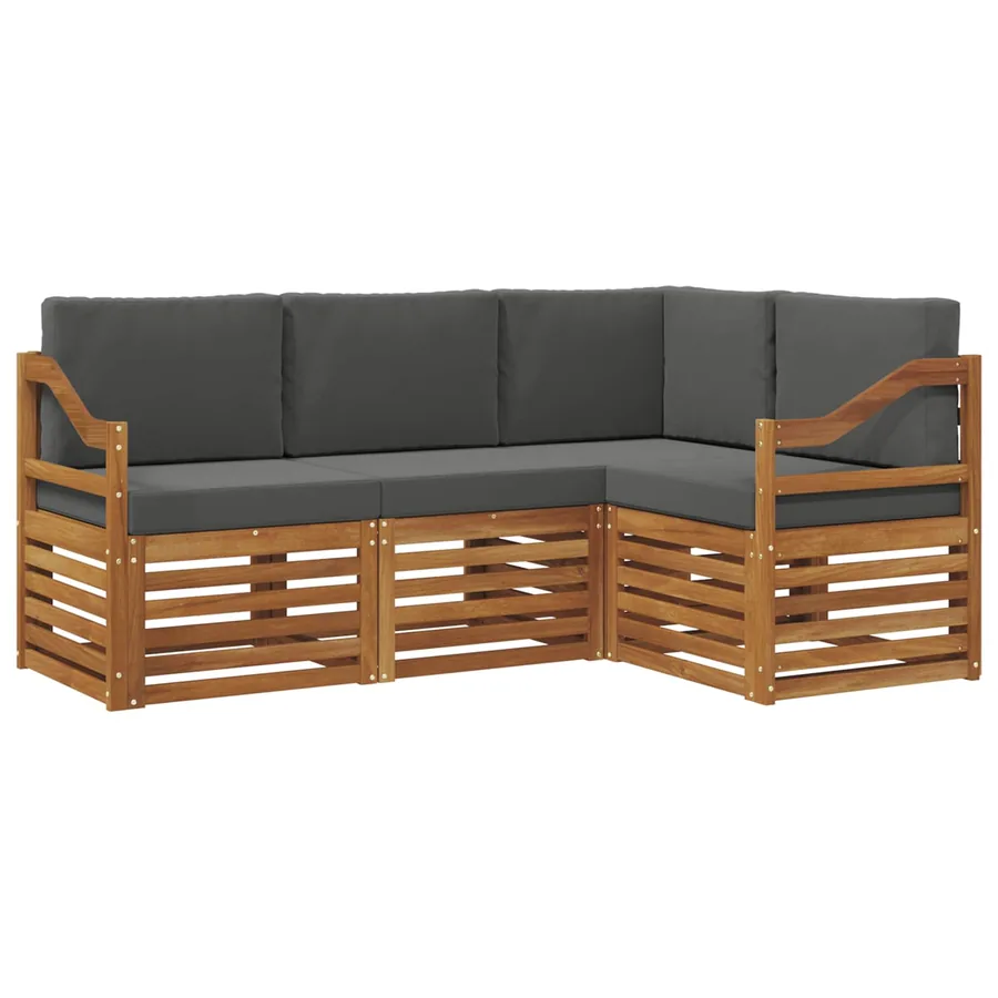 Ensembles de canapés avec coussin 4 pcs Naturel et Anthracite - 2