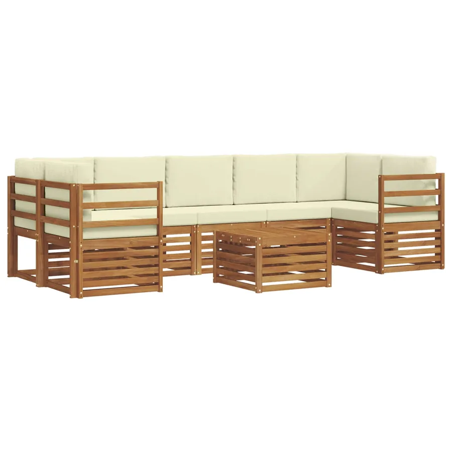 Ensemble de canapés d'extérieur 8 pcs Naturel et Crème - 2