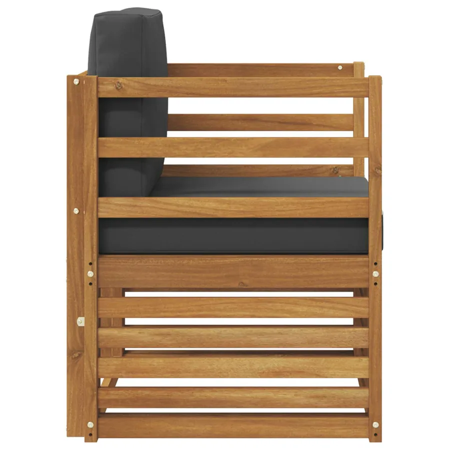Canapé d’extérieur Bois d'acacia massif et polyester Naturel - 4