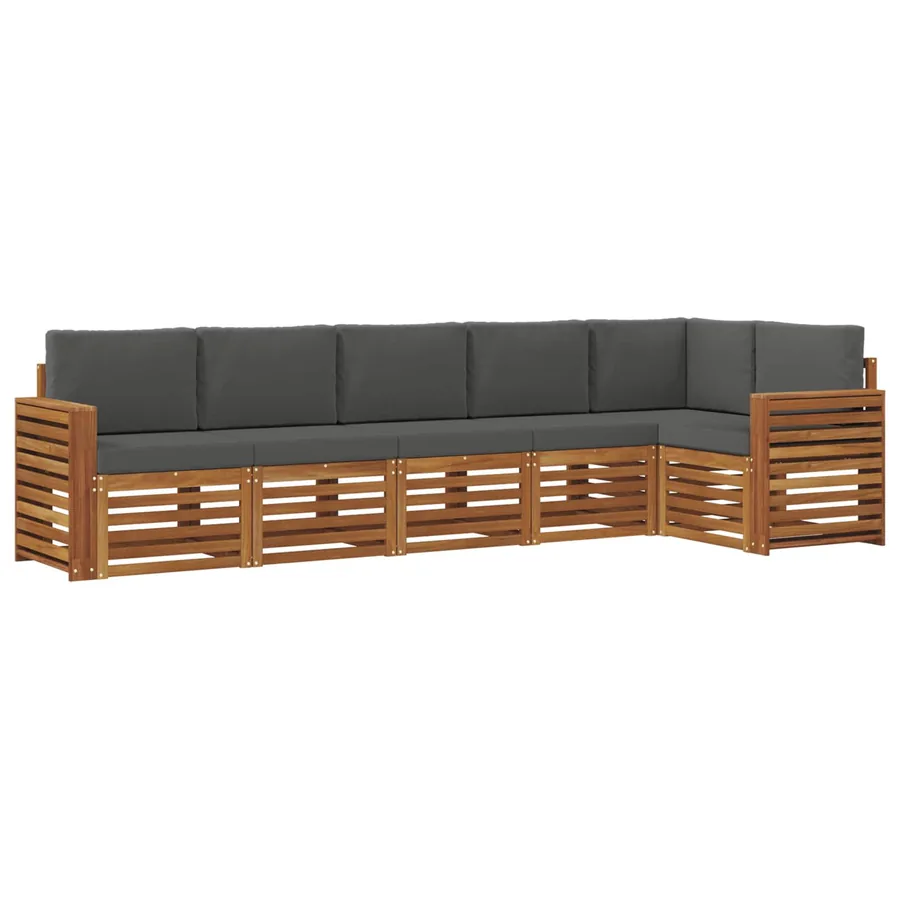 Ensemble de canapé d'angle 6 pcs Naturel et Anthracite - 2