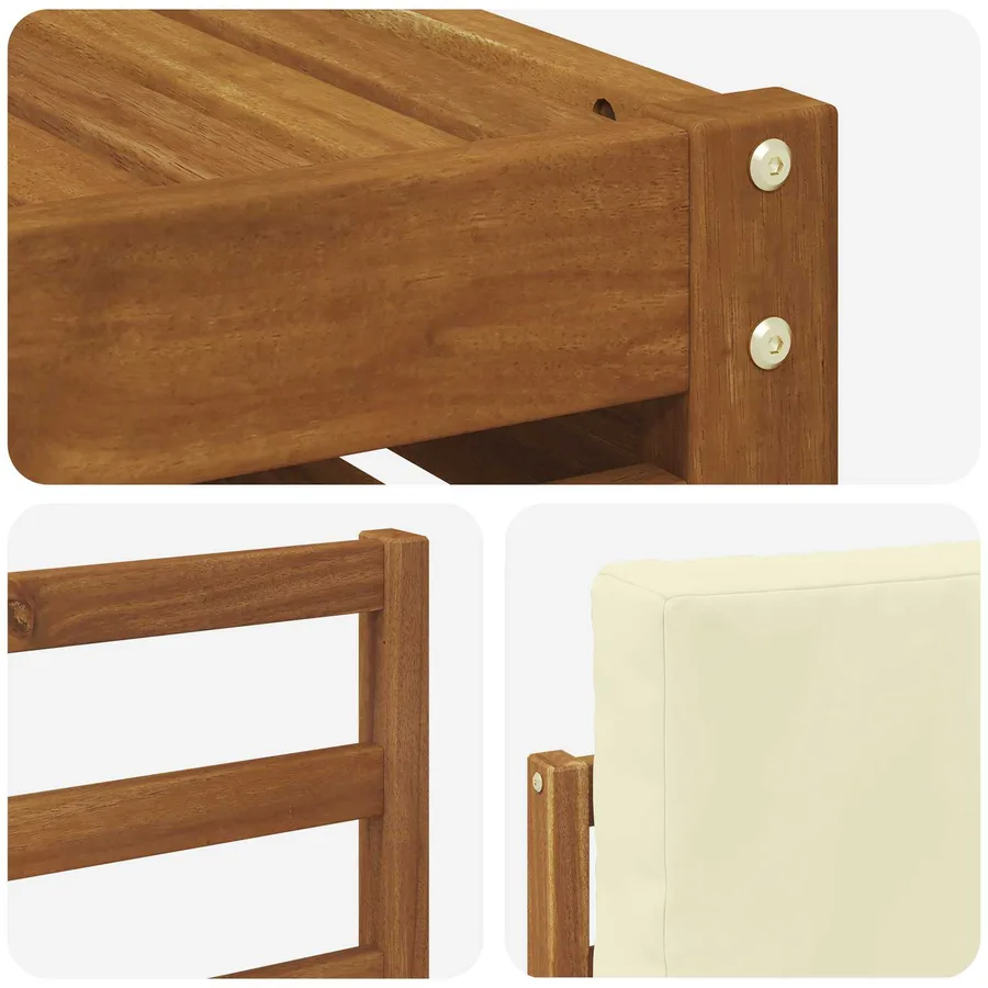Ensemble de canapé d'angle avec coussin 7 pcs Naturel et Crème - 7