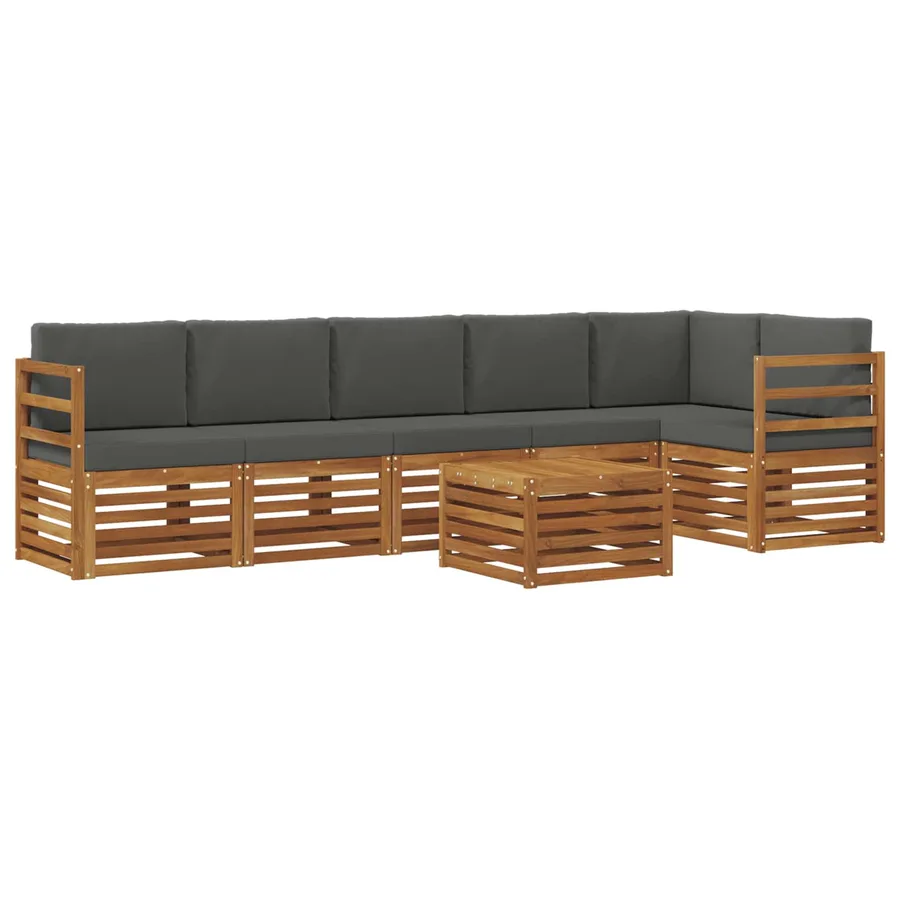 Ensemble de canapé d'angle 7 pcs Naturel et Anthracite - 2