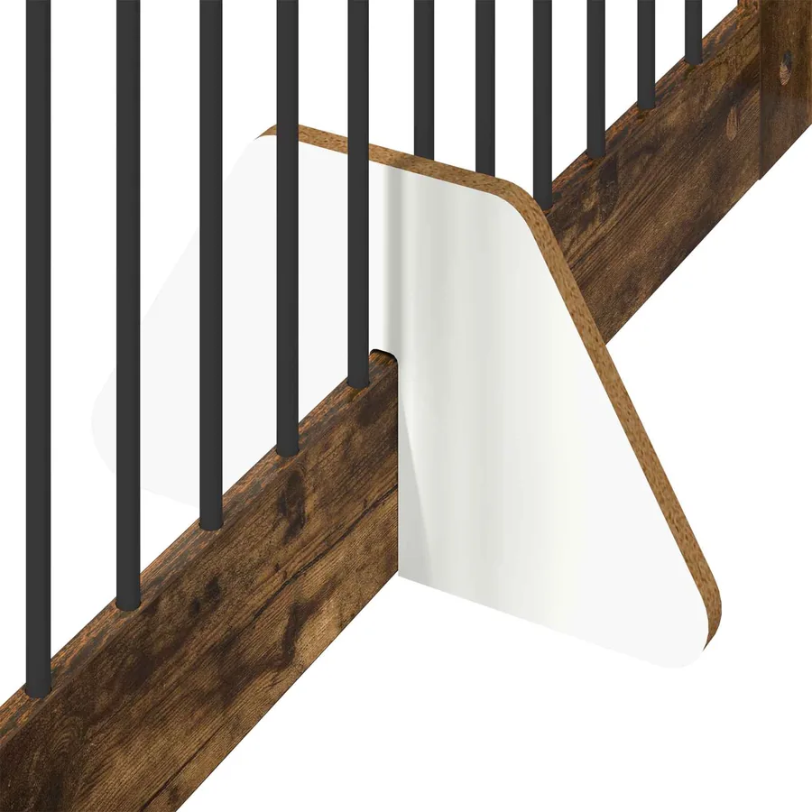 Porte de chien pliable avec supports 2 pcs Chêne fumé 200,5 cm - 6