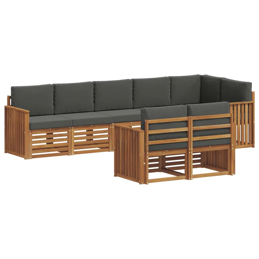 Ensembles de canapés avec coussin 8 pcs Naturel et Anthracite - 2