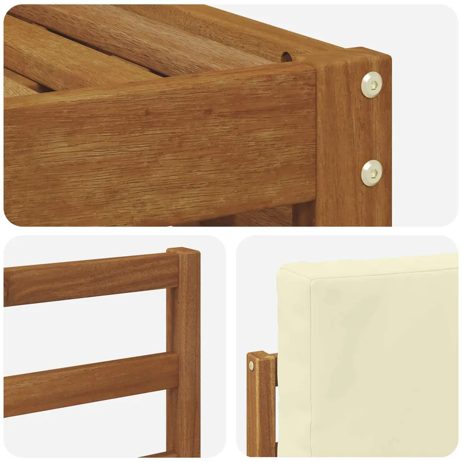 Ensemble de canapé d'angle avec coussin 6 pcs Naturel et Crème - 6