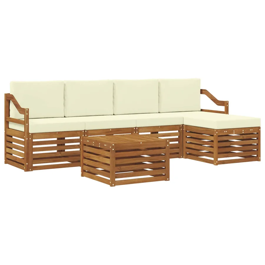 Ensemble de canapés d'extérieur 6 pcs Naturel et Crème - 2