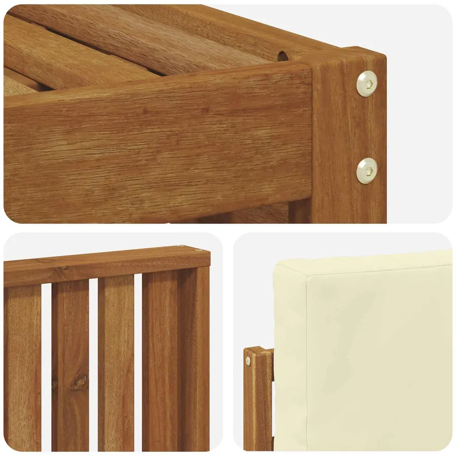 Ensemble de canapé d'angle avec coussin 6 pcs Naturel et Crème - 6