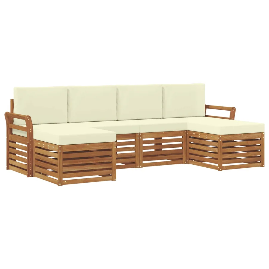 Ensembles de canapés avec coussin 6 pcs Naturel et Crème - 2