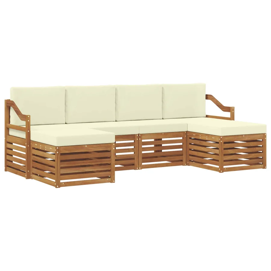 Ensembles de canapés avec coussin 6 pcs Naturel et Crème - 2
