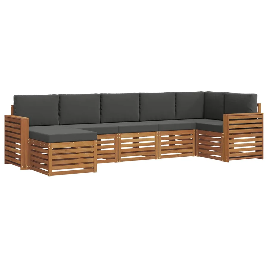 Ensemble de canapé d'angle 7 pcs Naturel et Anthracite - 2