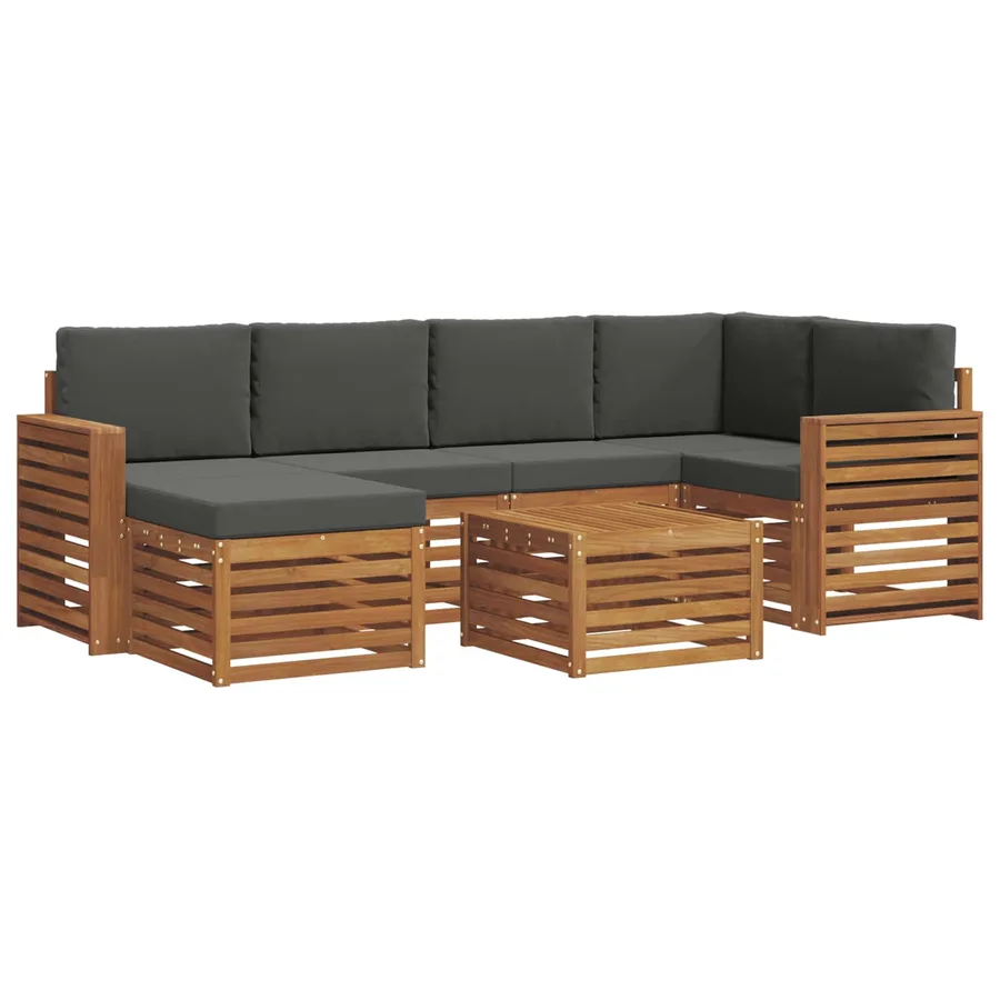 Ensemble de canapé d'angle 7 pcs Naturel et Anthracite - 2