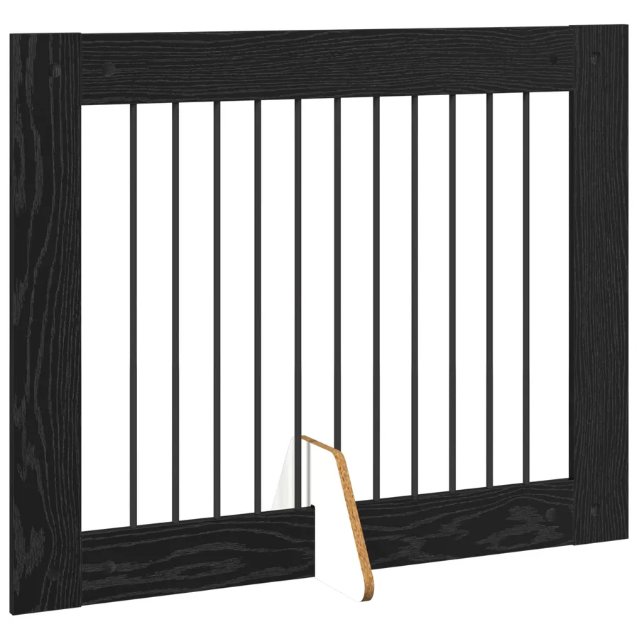 Porte de chien pliable avec supports 2 pcs Chêne noir 200,5 cm - 4