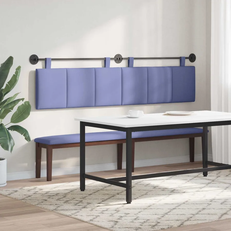 Tête de lit suspendue Bleu denim Tissu - 4