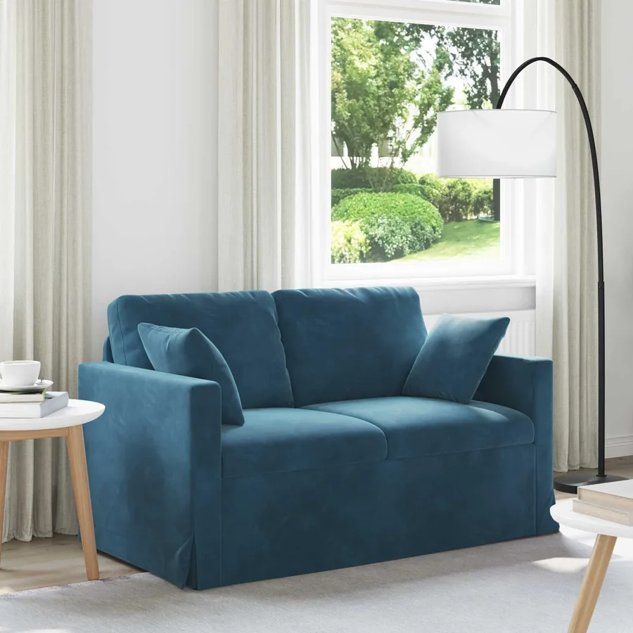 Canapé Bleu 138 x 78 x 80 cm Velours