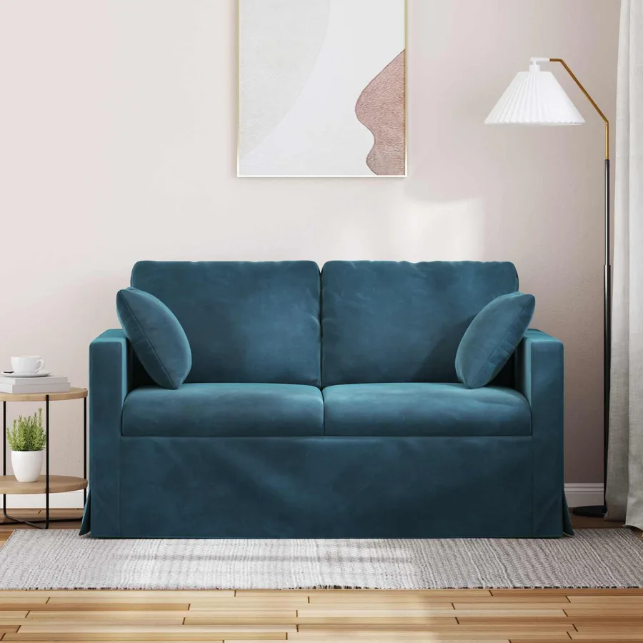 Canapé Bleu 138 x 78 x 80 cm Velours - 3