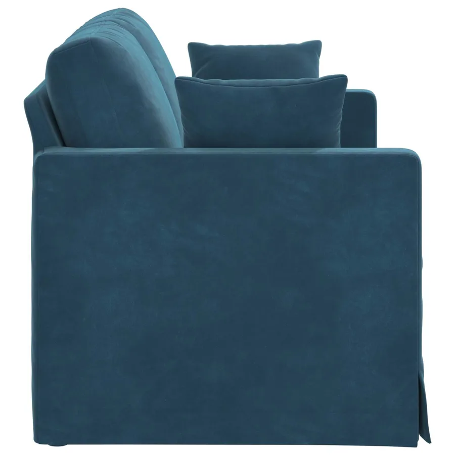 Canapé Bleu 138 x 78 x 80 cm Velours - 5