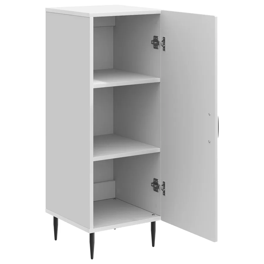 Buffet Blanc brillant 33 x 34,5 x 89,5 cm Bois d'ingénierie - 5