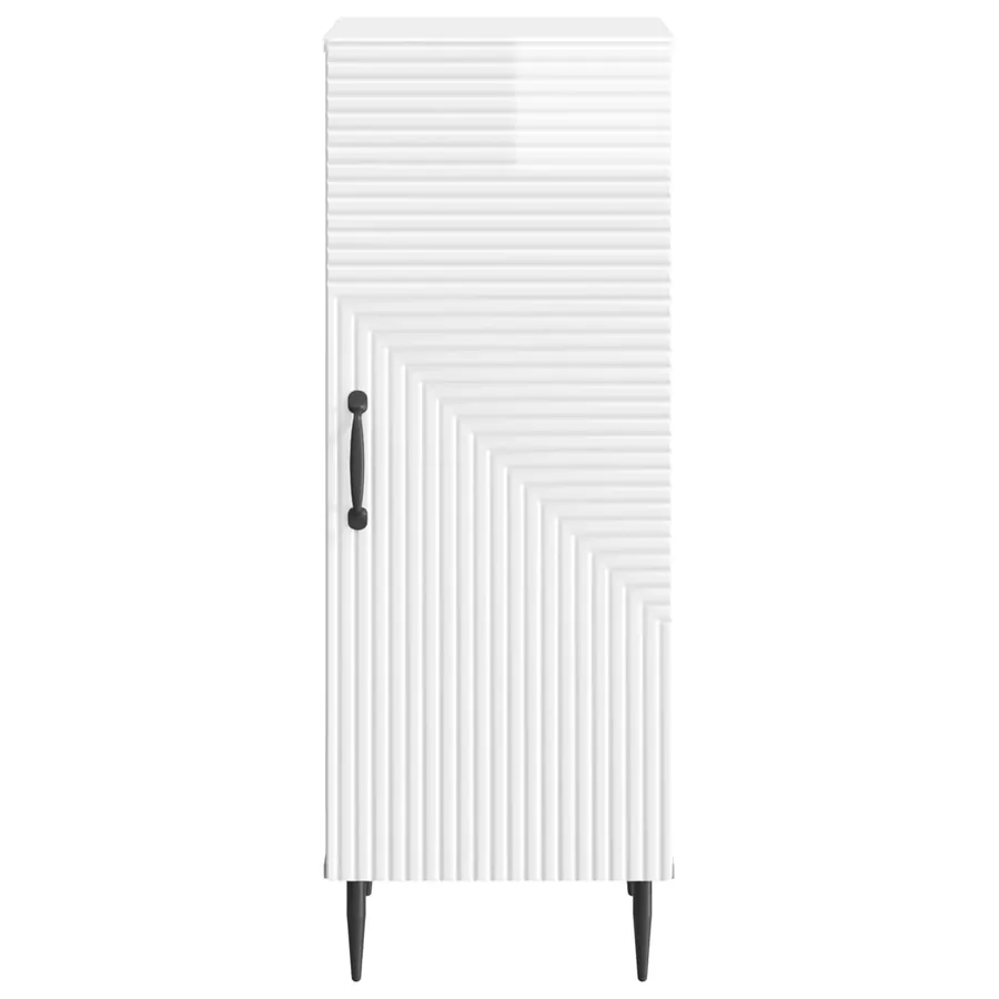 Buffet Blanc brillant 33 x 34,5 x 89,5 cm Bois d'ingénierie - 6