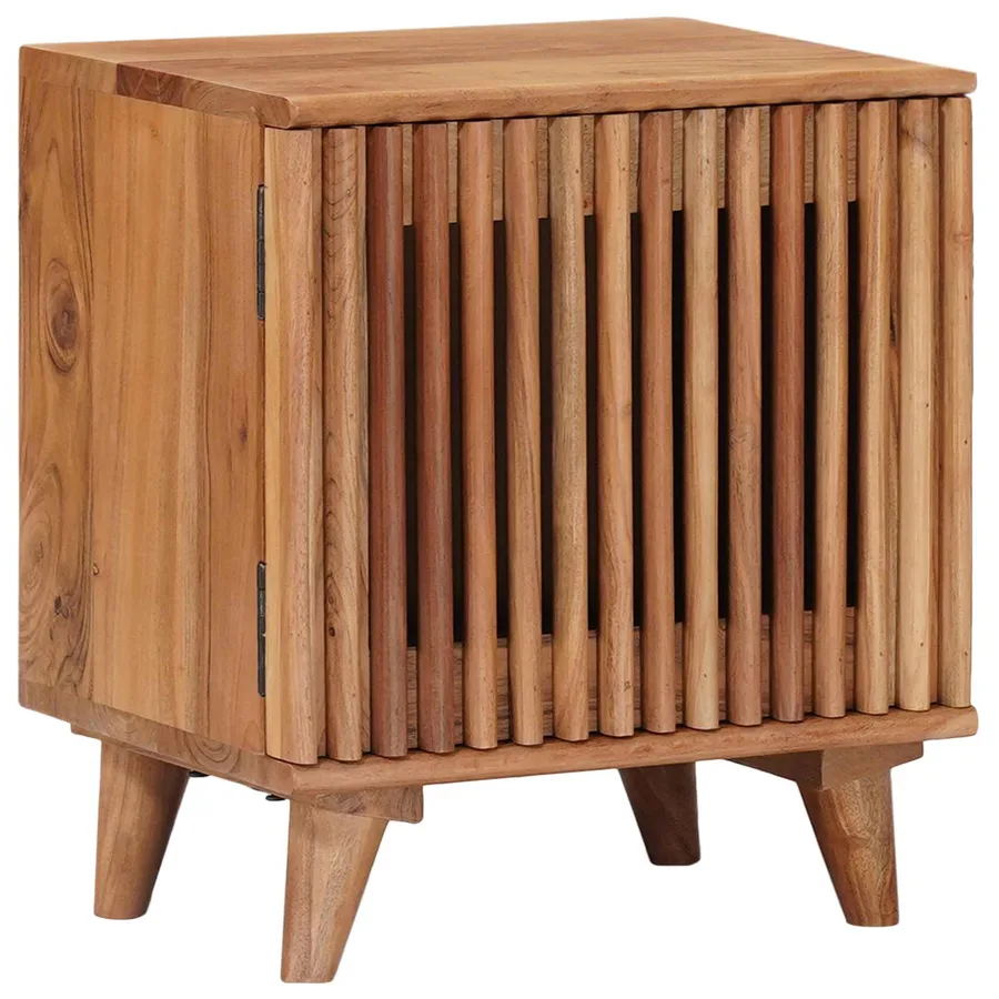 Table de chevet faite main Marron Teck 40 x 30 x 45 cm - 2
