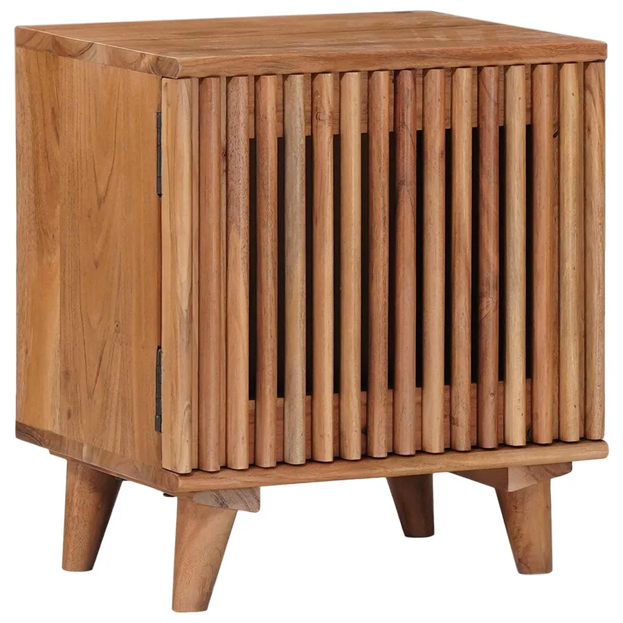 Table de chevet faite main Marron Teck 40 x 30 x 45 cm - 3