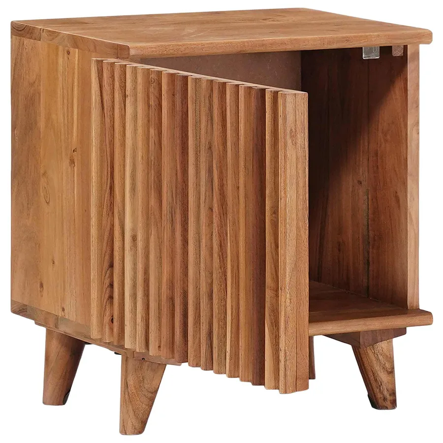 Table de chevet faite main Marron Teck 40 x 30 x 45 cm - 4