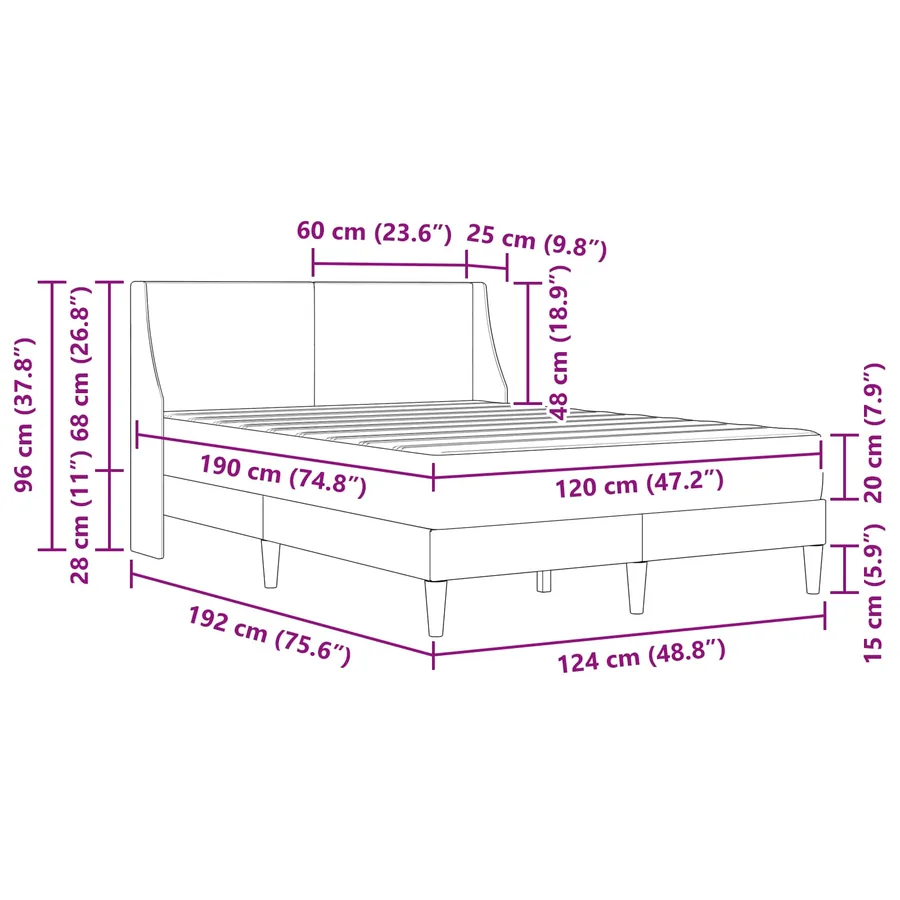 Cadre de lit avec matelas avec tête de lit Polyester - 10