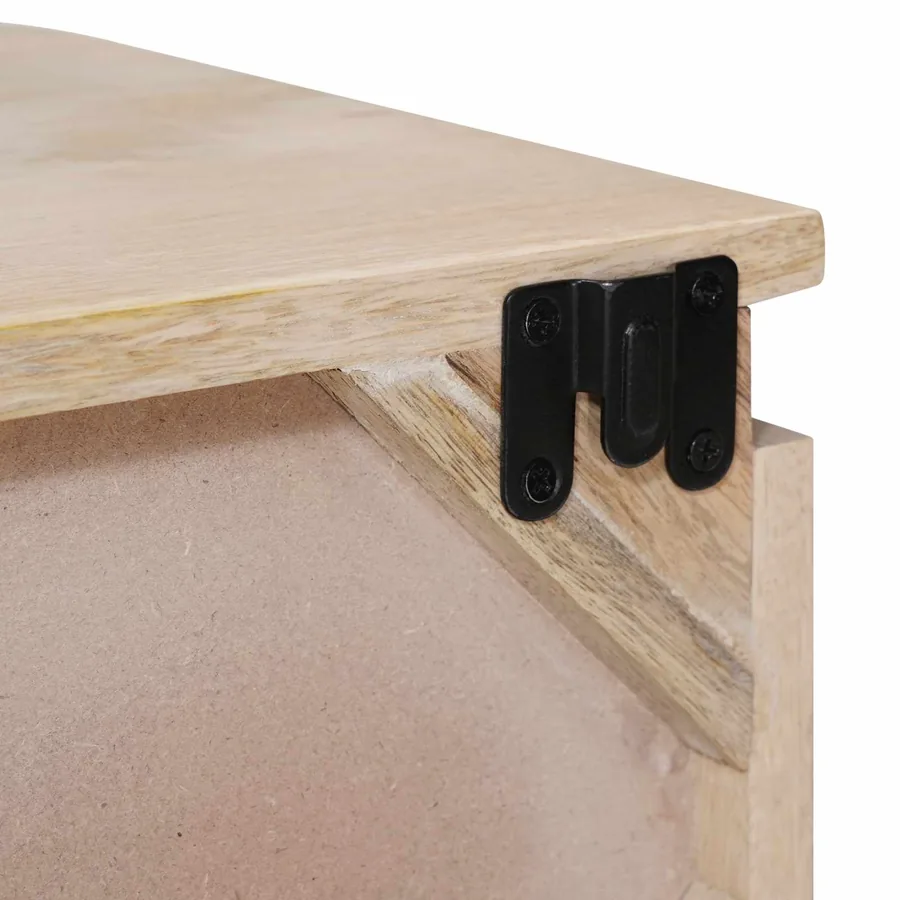Table de chevet faite main Blanc 40 x 30 x 20 cm - 10