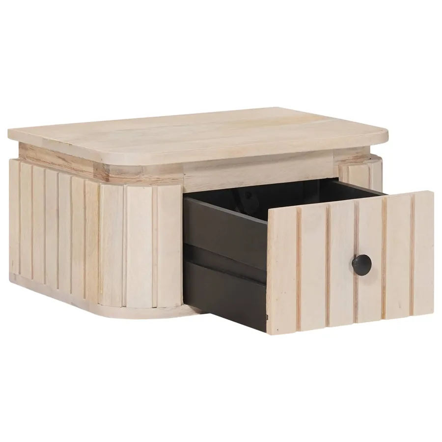 Table de chevet faite main Blanc 40 x 30 x 20 cm - 2