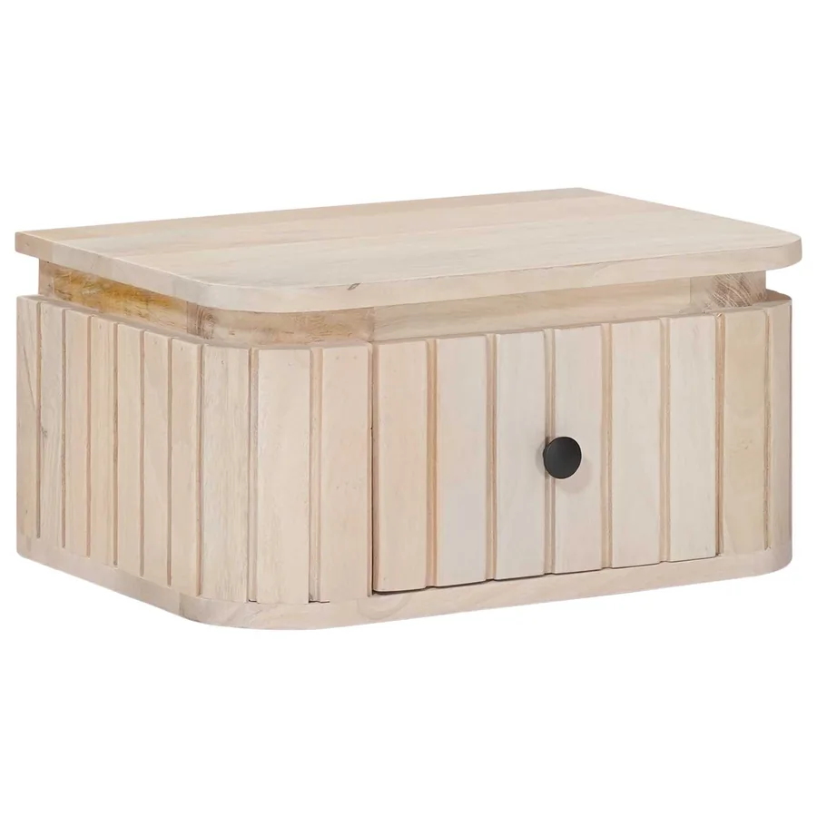 Table de chevet faite main Blanc 40 x 30 x 20 cm - 3