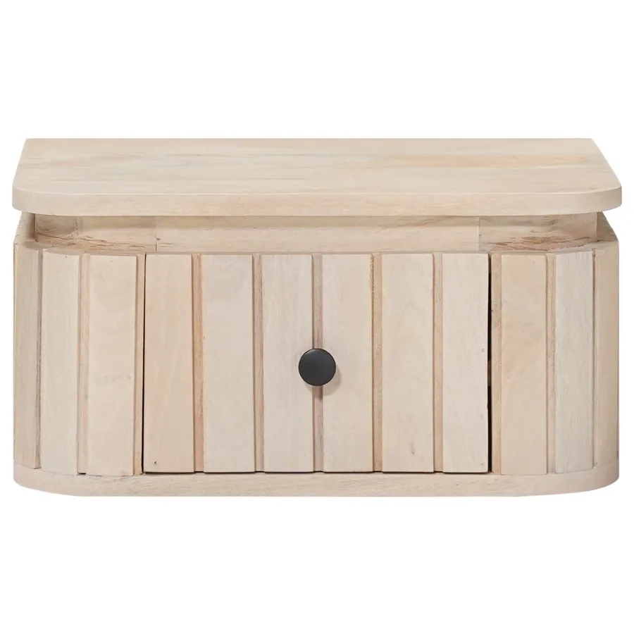 Table de chevet faite main Blanc 40 x 30 x 20 cm - 5