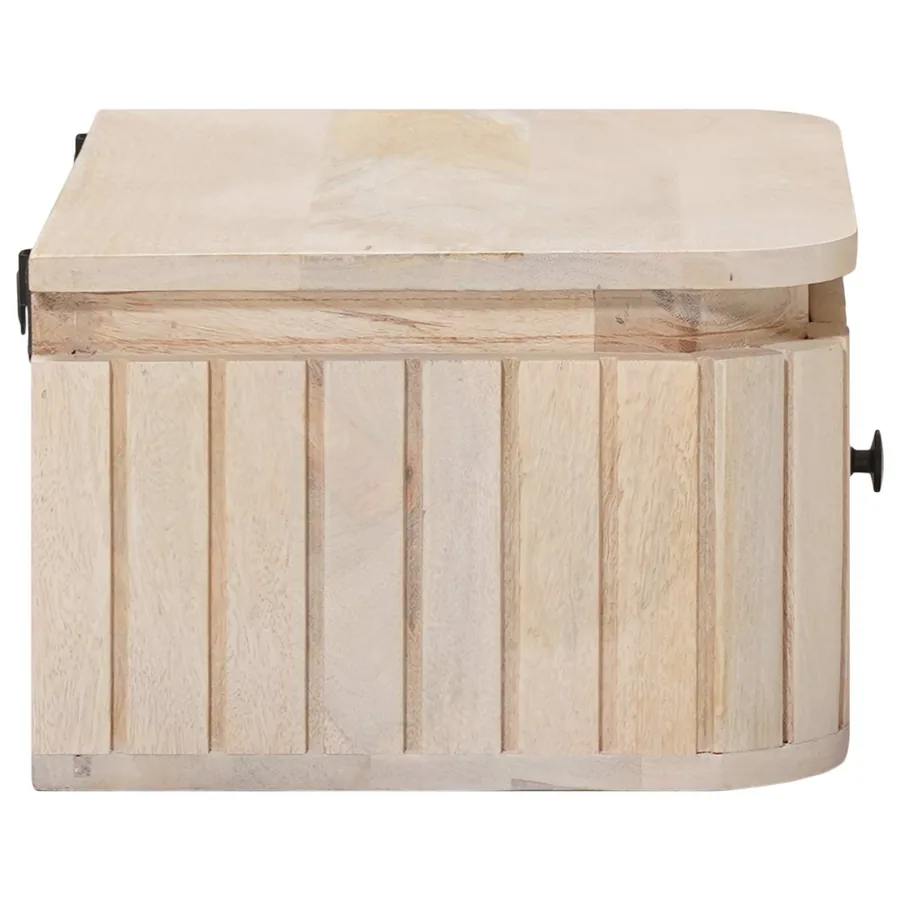 Table de chevet faite main Blanc 40 x 30 x 20 cm - 6