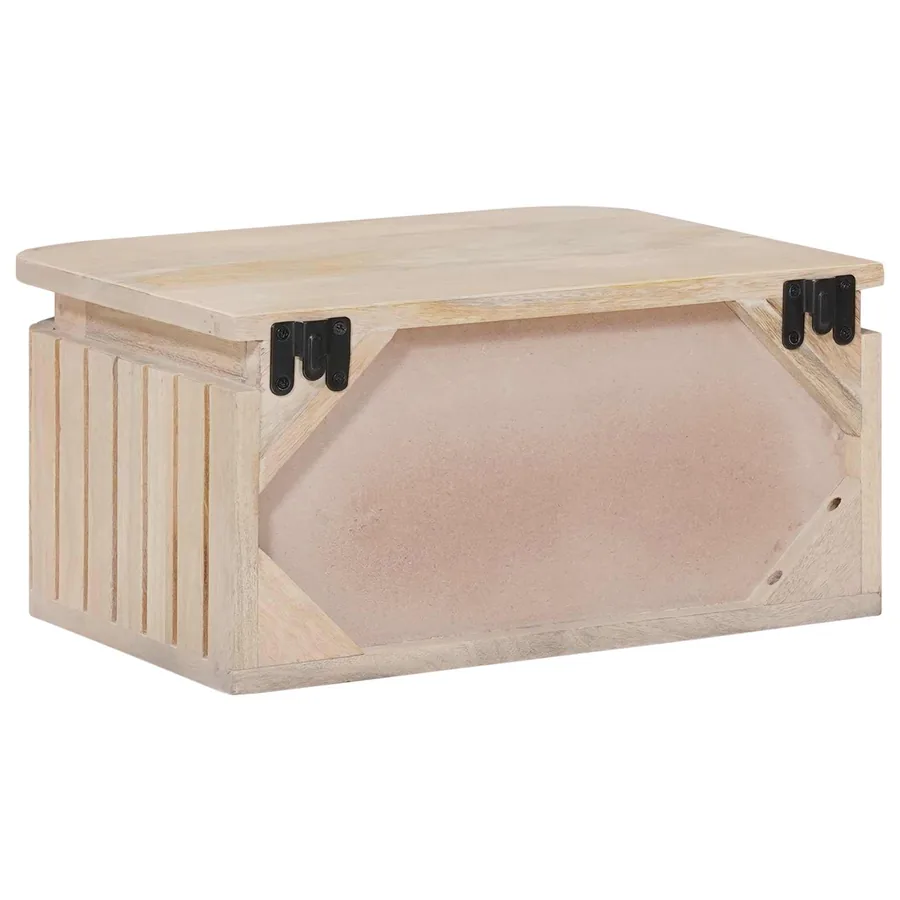 Table de chevet faite main Blanc 40 x 30 x 20 cm - 7