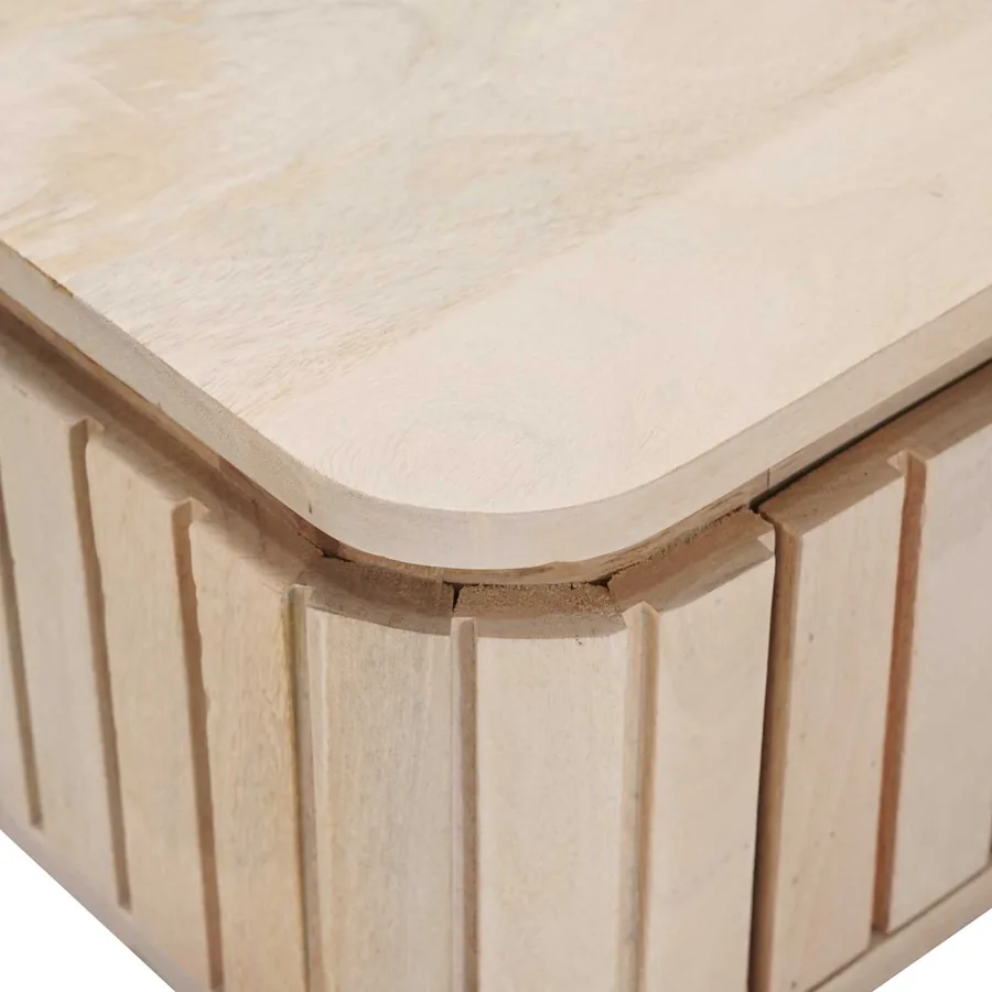 Table de chevet faite main Blanc 40 x 30 x 20 cm - 8