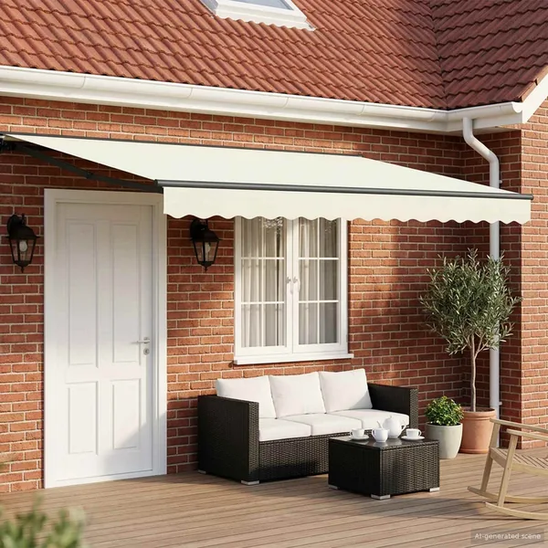 Auvent rétractable électrique Crème et Anthracite 4 × 3 m