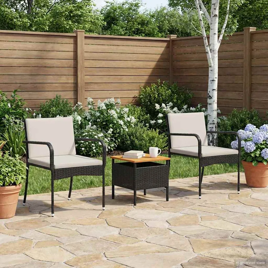Ensemble de jardin avec coussin acier