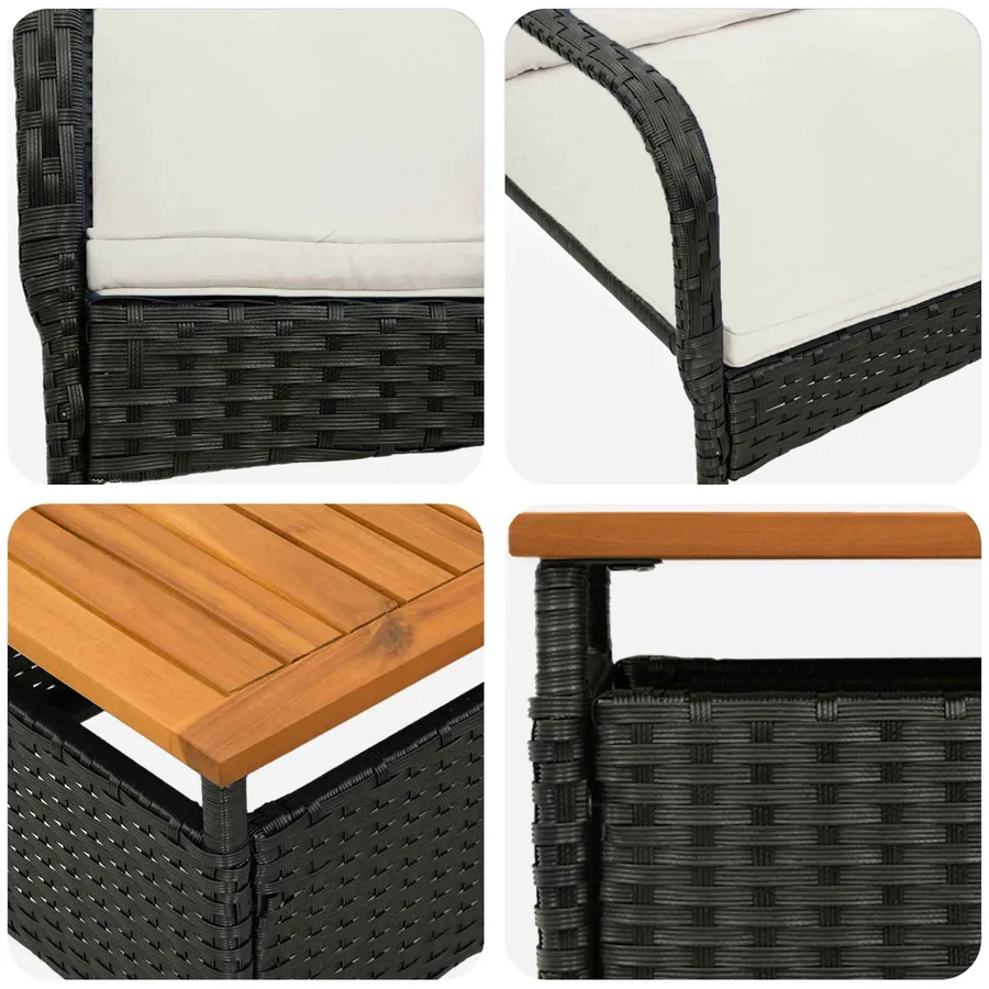 Ensemble de jardin avec coussin acier - 7