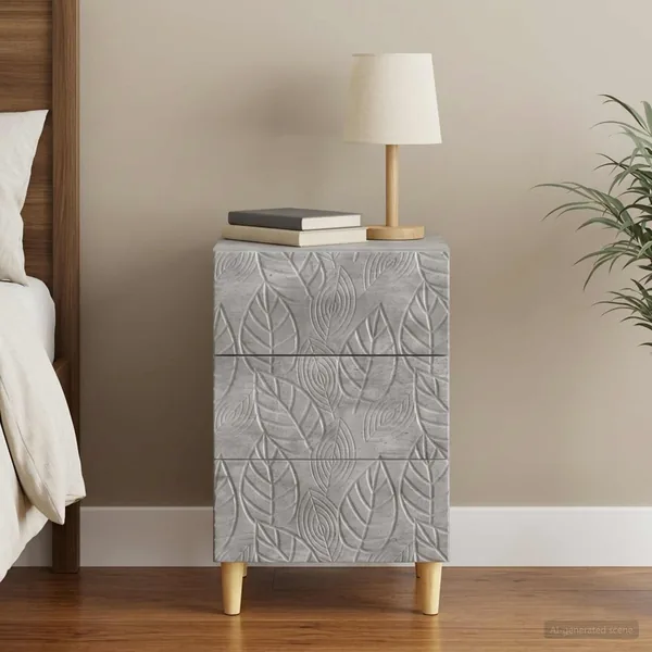 Table de chevet Gris béton 43 x 39,5 x 66,5 cm