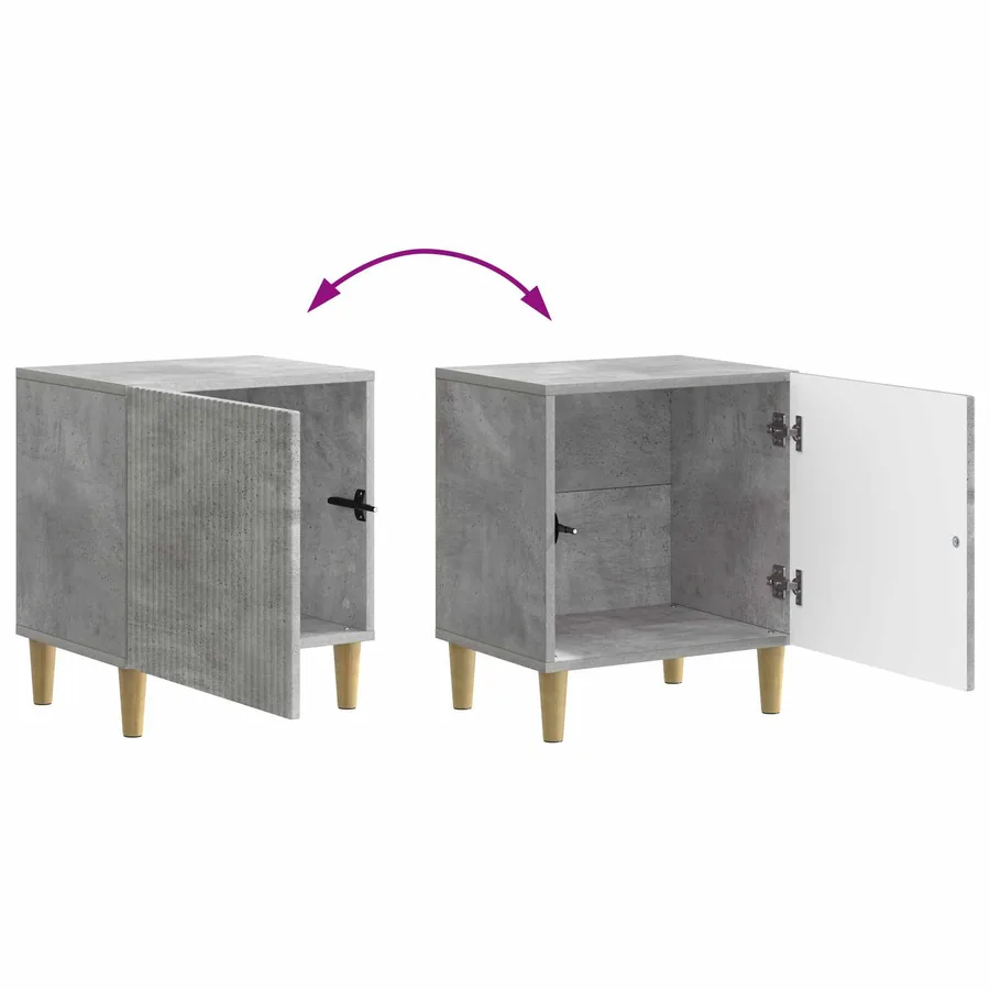 Cabinet de chevet Gris béton 43 x 34,5 x 50 cm - 10