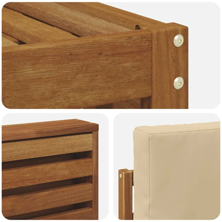 Ensemble de canapé d'angle avec coussin 6 pcs Naturel et Beige - 6