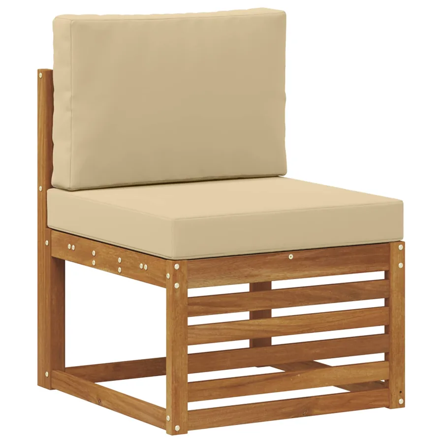 Ensemble de canapé d'angle avec coussin 7 pcs Naturel et Beige - 4