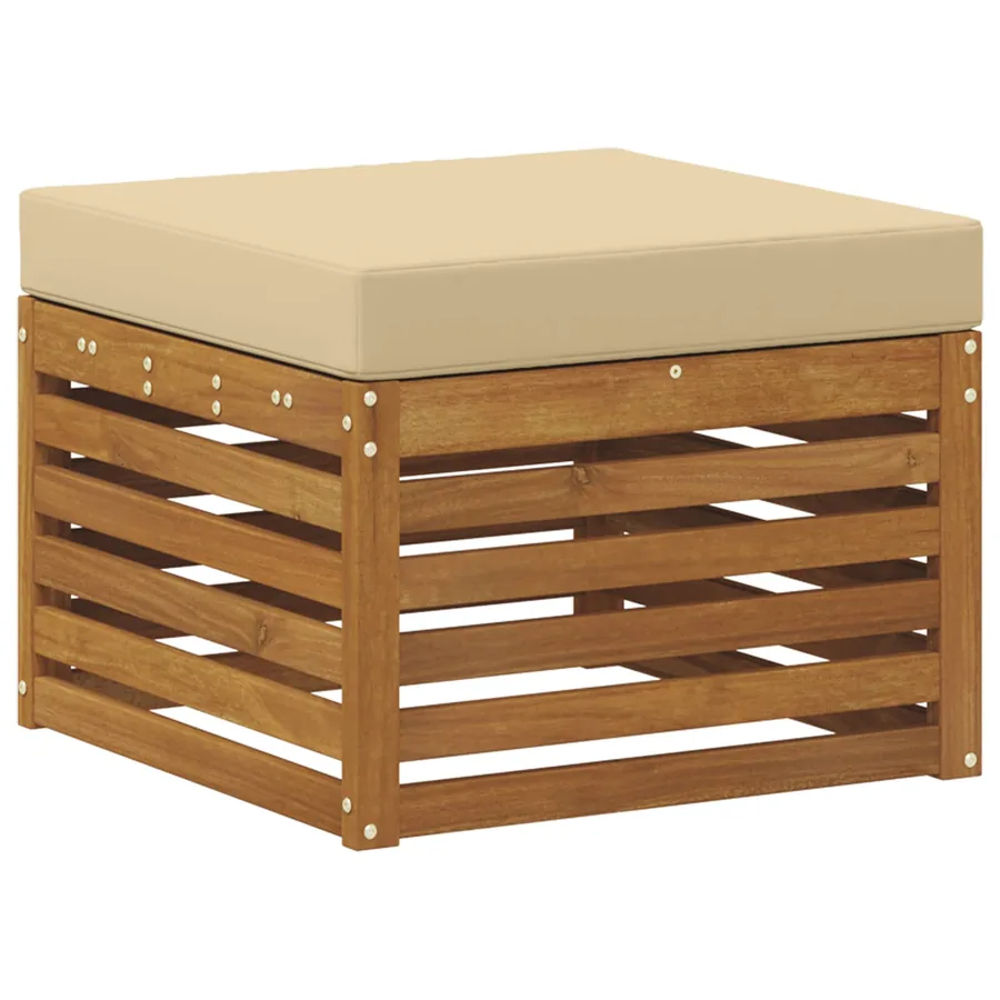 Ensemble de canapé d'angle avec coussin 7 pcs Naturel et Beige - 5