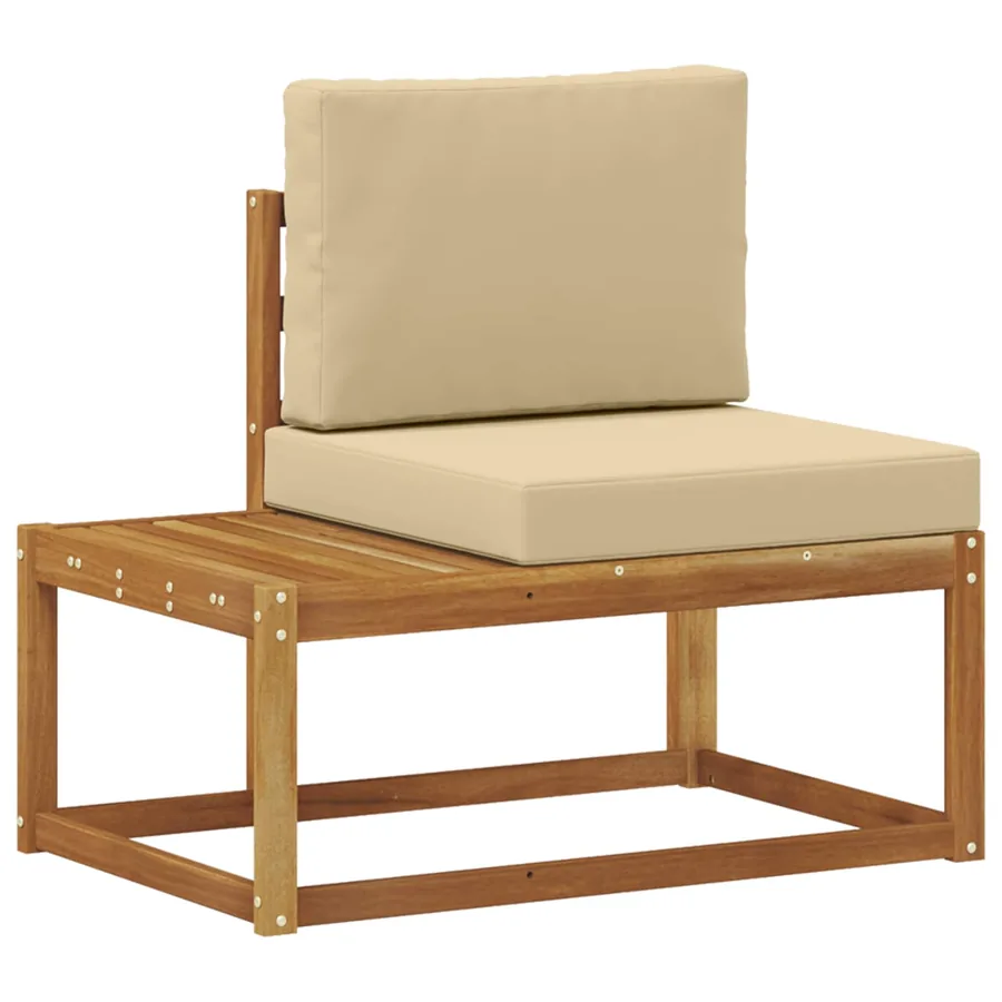 Ensemble de canapés d'extérieur avec coussin 2 pcs Naturel - 4