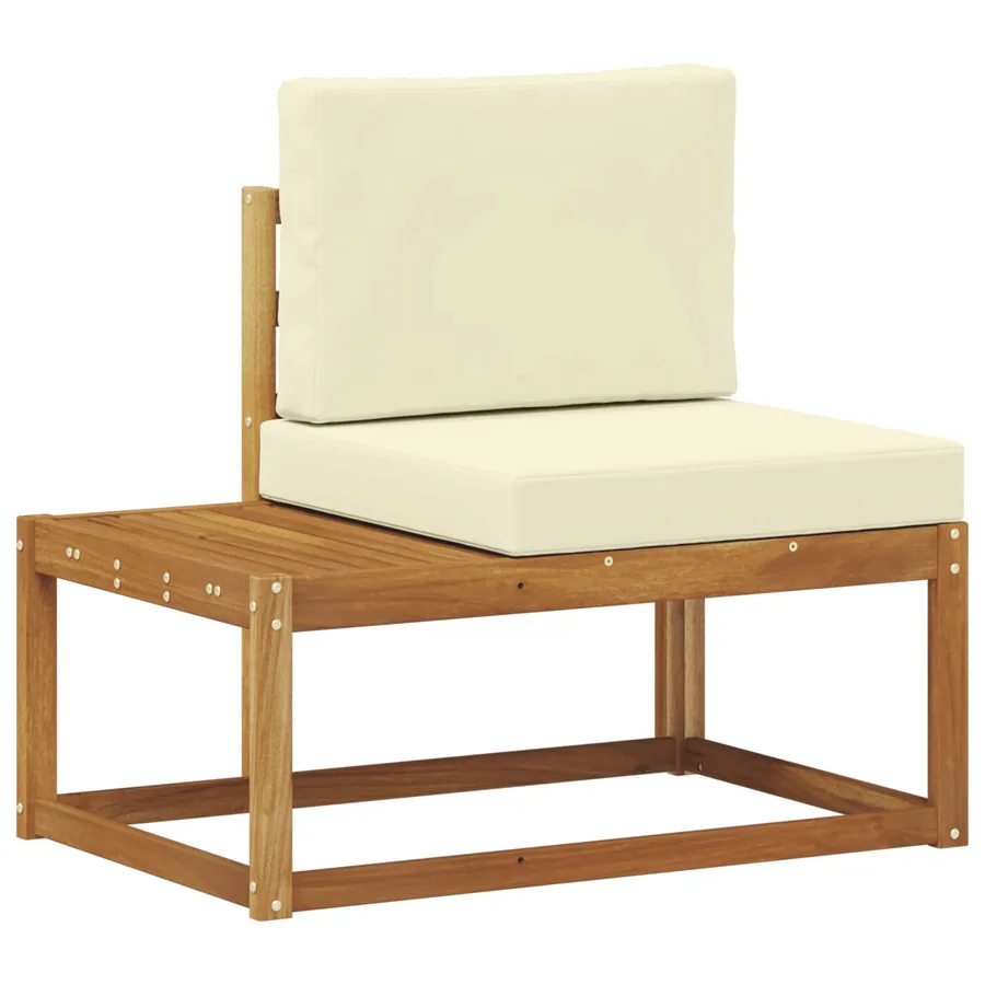 Ensemble de canapés d'extérieur avec coussin 3 pcs Naturel - 5