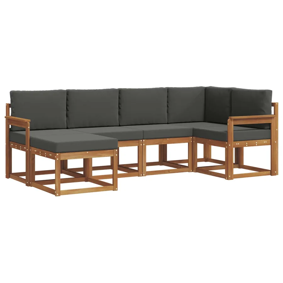 Ensemble de canapés d'extérieur 6 pcs Naturel et Anthracite - 2