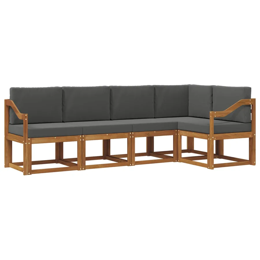 Ensemble de canapés d'extérieur 5 pcs Naturel et Anthracite - 2