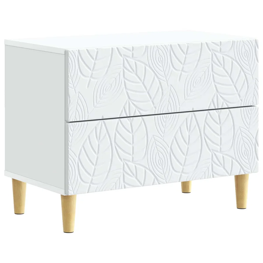 Table de chevet Blanc 62 x 34,5 x 48 cm Bois d'ingénierie - 2